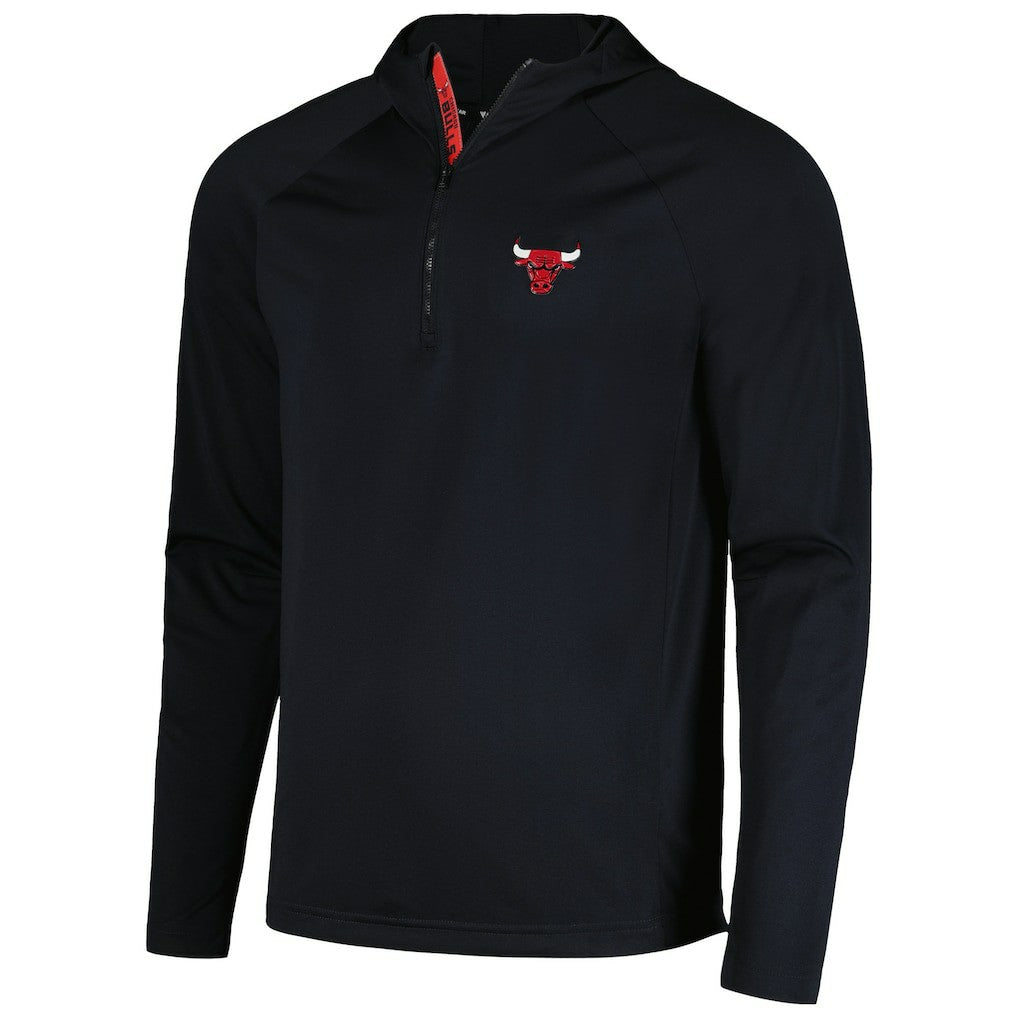 NBA - Chicago Bulls Levelwear Zander Hoodie Raglan Quarter-Zip Top - Black