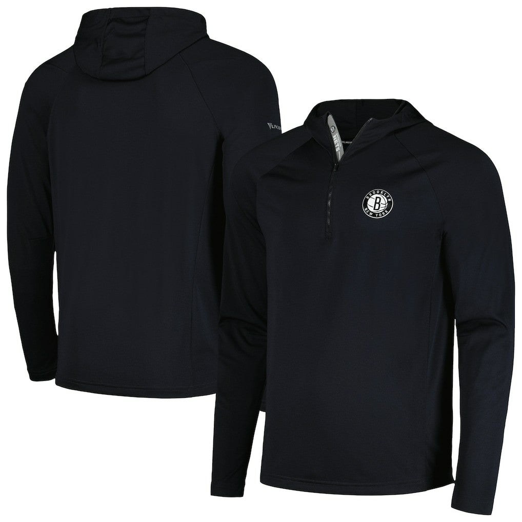NBA - Brooklyn Nets Levelwear Zander Hoodie Raglan Quarter-Zip Top - Black