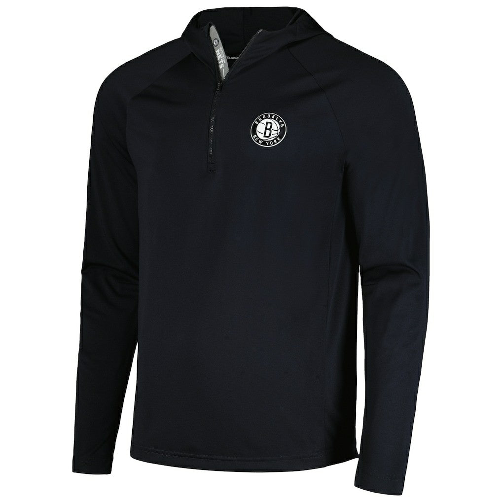 NBA - Brooklyn Nets Levelwear Zander Hoodie Raglan Quarter-Zip Top - Black