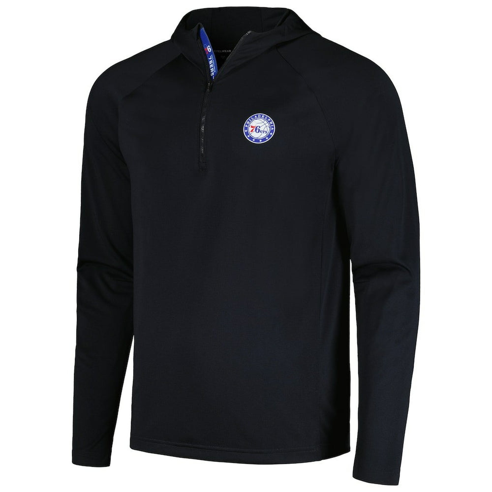 NBA - Philadelphia 76ers Levelwear Zander Hoodie Raglan Quarter-Zip Top - Black