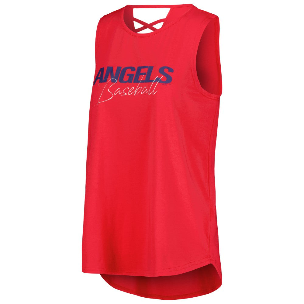 Los Angeles Angels DKNY Sport Women's Claire Fashion Tri-Blend Tank Top Sale