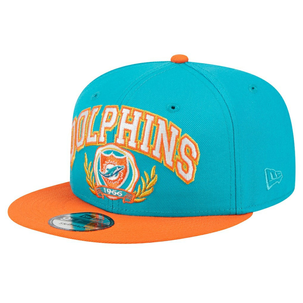 Miami Dolphins New Era Team Establish 9FIFTY Snapback Hat Aqua/Orange - NFL