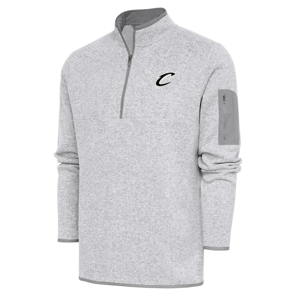 NBA - Cleveland Cavaliers Antigua Metallic Logo Fortune Quarter-Zip Jacket - Heather Gray