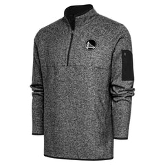 NBA - Golden State Warriors Antigua Metallic Logo Fortune Quarter-Zip Jacket - Heather Black