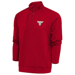 NBA - Chicago Bulls Antigua Metallic Logo Generation Quarter-Zip Top - Red
