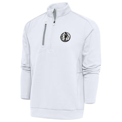 NBA - Dallas Mavericks Antigua Metallic Logo Generation Quarter-Zip Top - White
