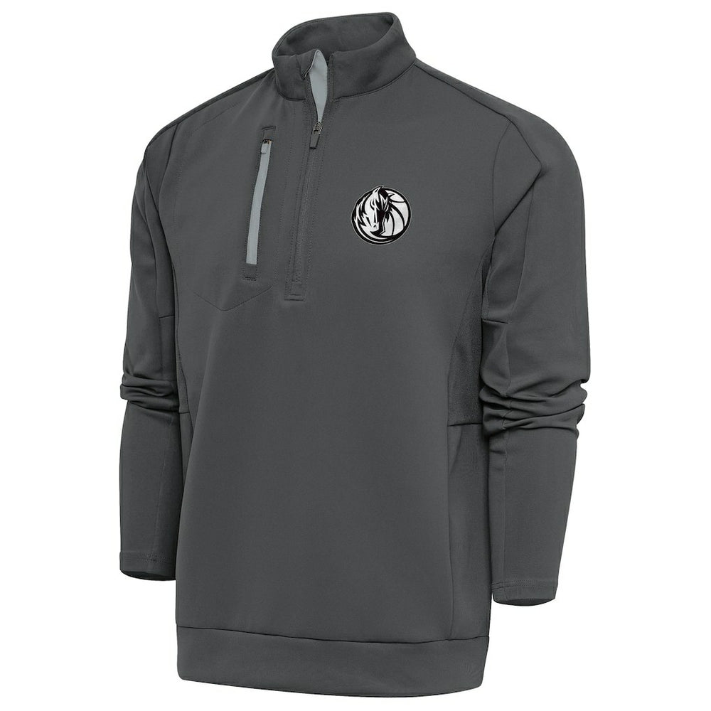 NBA - Dallas Mavericks Antigua Metallic Logo Generation Quarter-Zip Top - Pewter