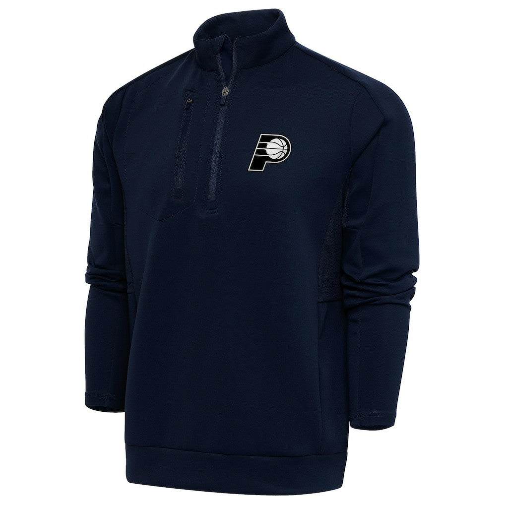 NBA - Indiana Pacers Antigua Metallic Logo Generation Quarter-Zip Top - Navy