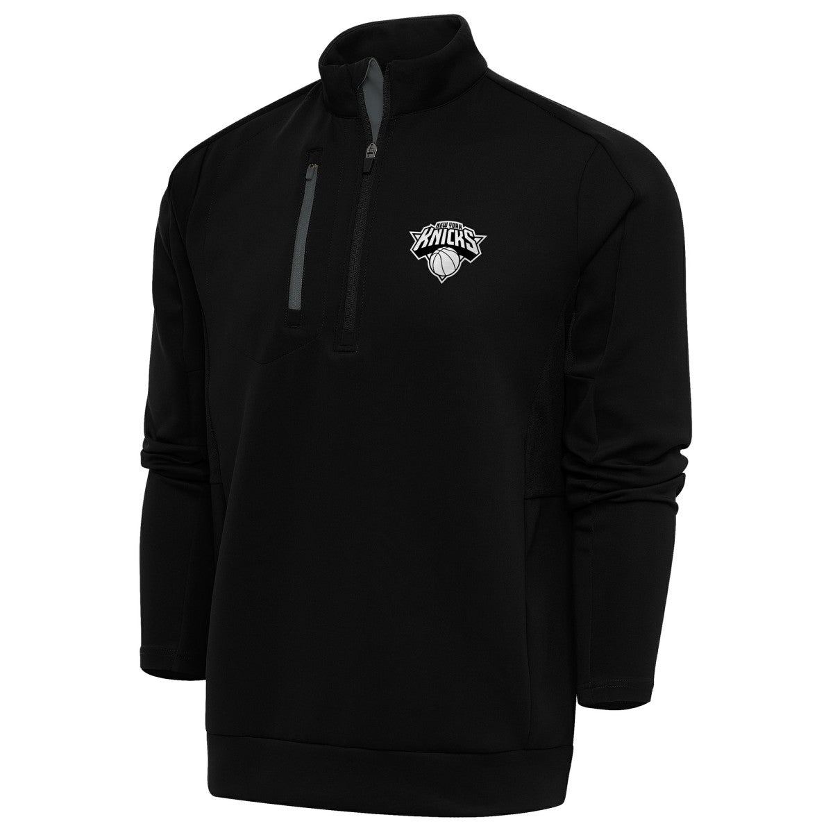 New Era - New York Knicks Antigua Metallic Logo Generation Quarter-Zip Top - Black