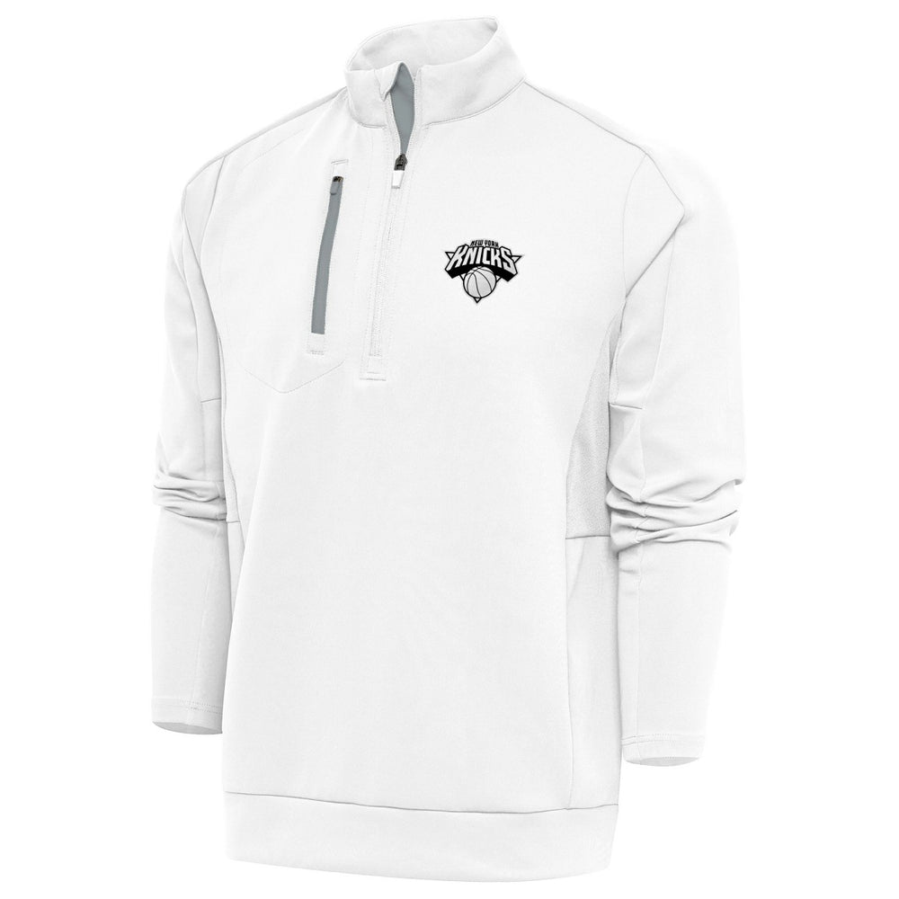 New Era - New York Knicks Antigua Metallic Logo Generation Quarter-Zip Top - White