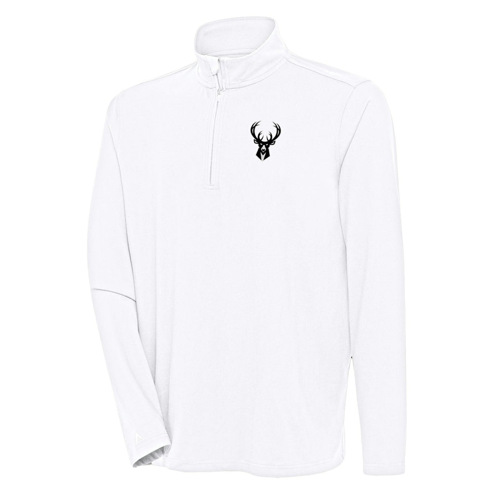 NBA - Milwaukee Bucks Antigua Hunk Quarter-Zip Top - White