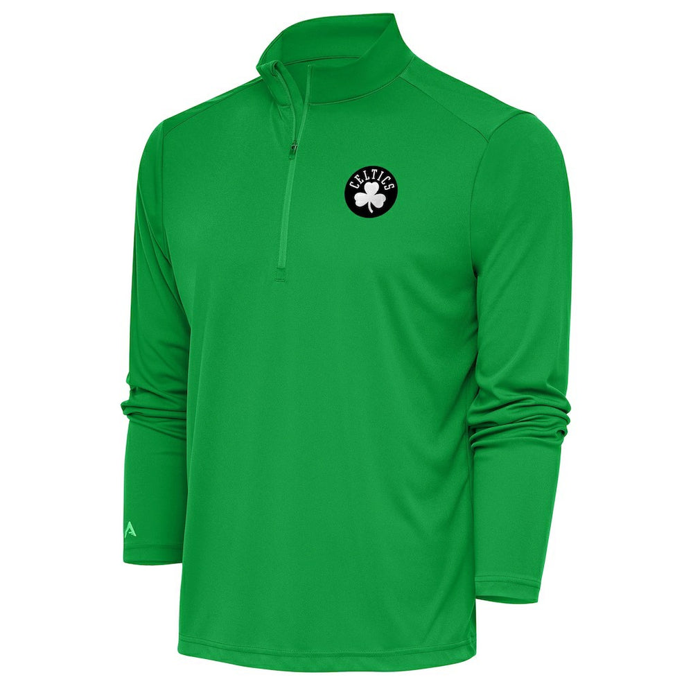 NBA - Boston Celtics Antigua Metallic Logo Tribute Quarter-Zip Top - Kelly Green