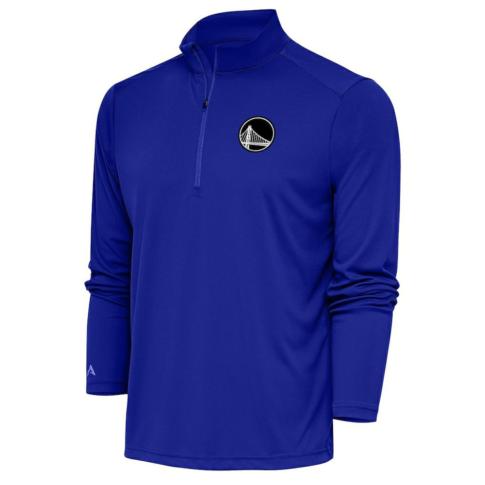 NBA - Golden State Warriors Antigua Metallic Logo Tribute Quarter-Zip Top - Royal