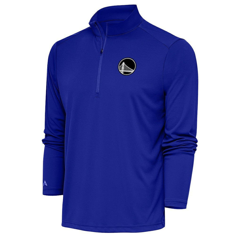 NBA - Golden State Warriors Antigua Metallic Logo Tribute Quarter-Zip Top - Royal