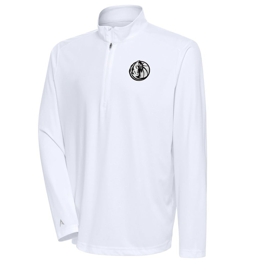 NBA - Dallas Mavericks Antigua Metallic Logo Tribute Quarter-Zip Top - White