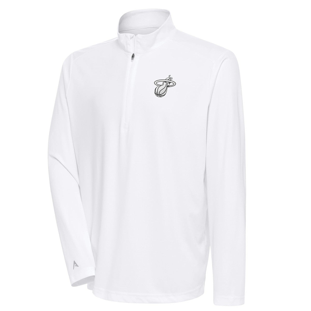 NBA - Miami Heat Antigua Metallic Logo Tribute Quarter-Zip Top - White