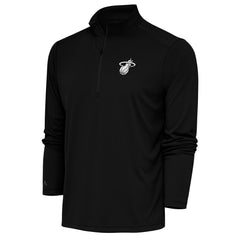 NBA - Miami Heat Antigua Metallic Logo Tribute Quarter-Zip Top - Black