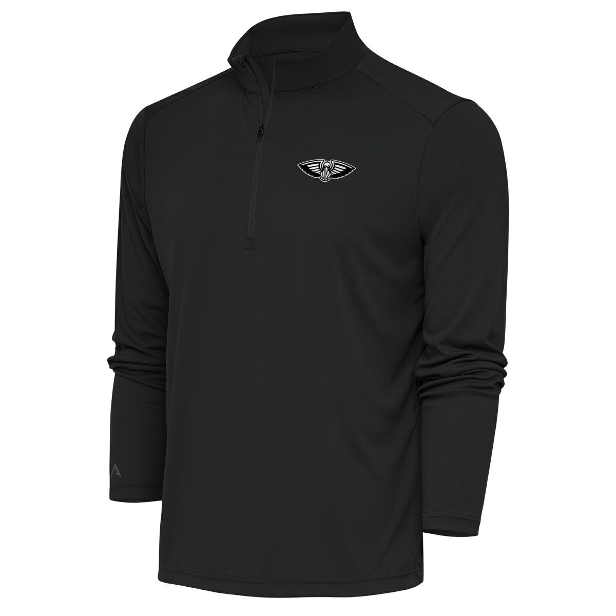 NBA - New Orleans Pelicans Antigua Metallic Logo Tribute Quarter-Zip Top - Charcoal