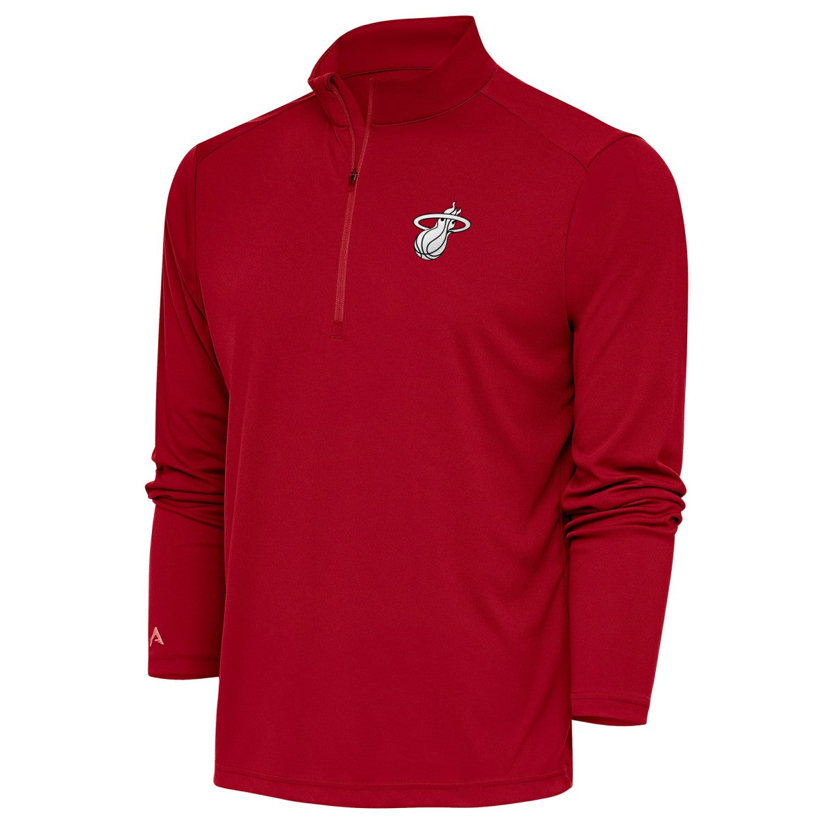 NBA - Miami Heat Antigua Metallic Logo Tribute Quarter-Zip Top - Red