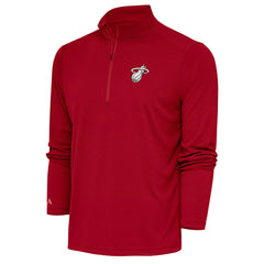 NBA - Miami Heat Antigua Metallic Logo Tribute Quarter-Zip Top - Red
