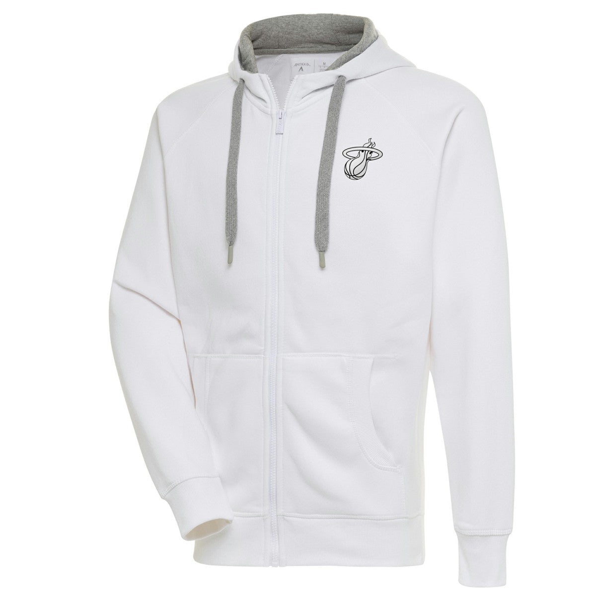 NBA - Miami Heat Antigua Metallic Logo Victory Raglan Full-Zip Hoodie - White