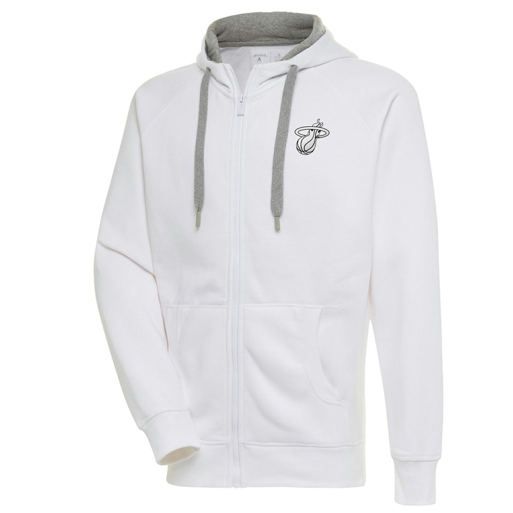 NBA - Miami Heat Antigua Metallic Logo Victory Raglan Full-Zip Hoodie - White