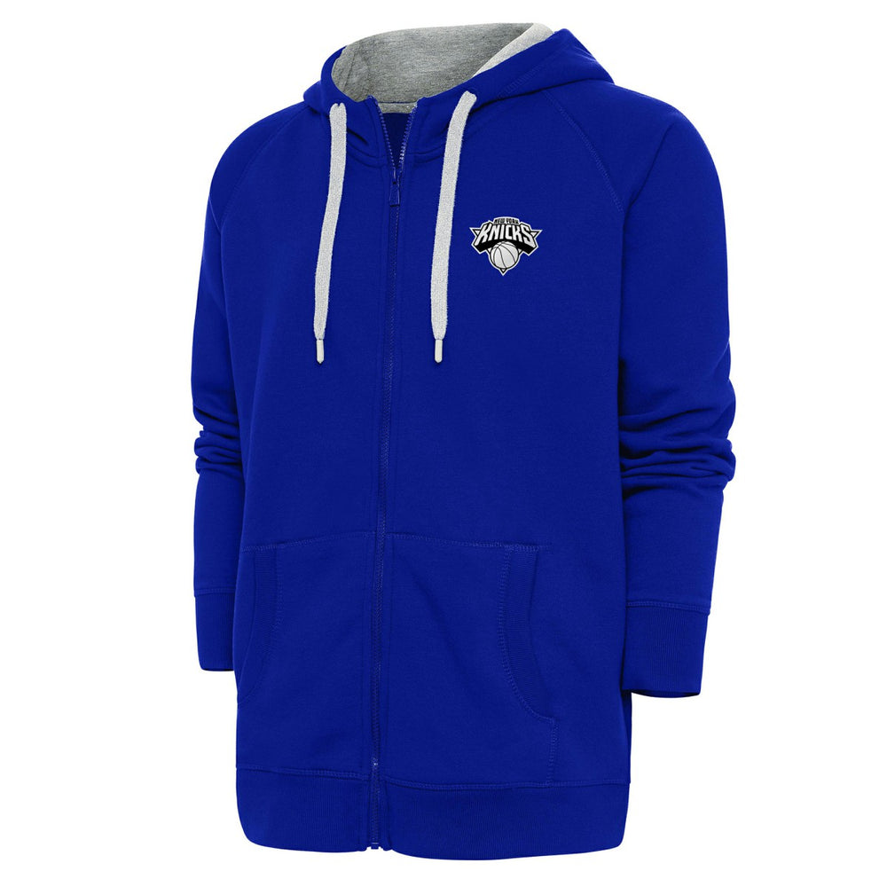 NBA - New York Knicks Antigua Metallic Logo Victory Raglan Full-Zip Hoodie - Blue