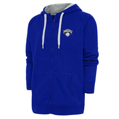 NBA - New York Knicks Antigua Metallic Logo Victory Raglan Full-Zip Hoodie - Blue