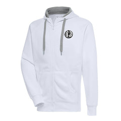 NBA - Dallas Mavericks Antigua Metallic Logo Victory Raglan Full-Zip Hoodie - White