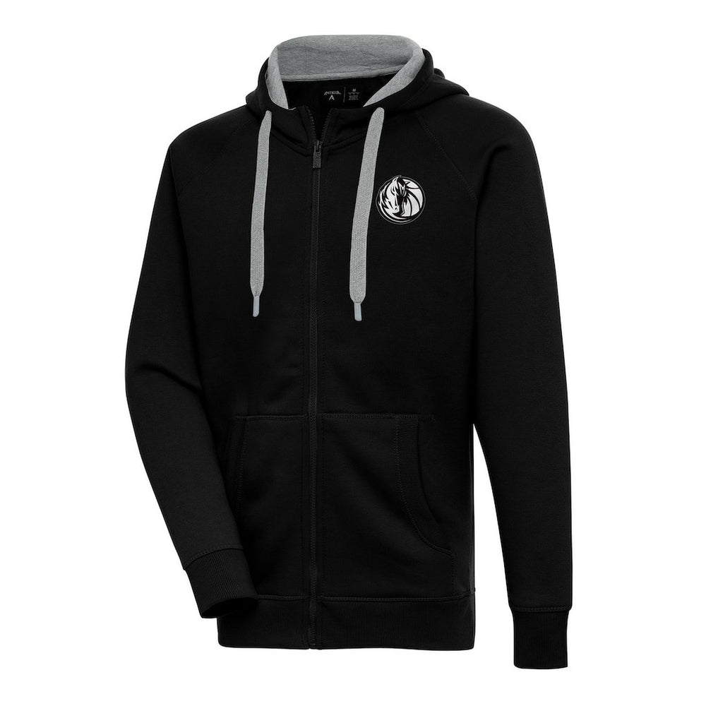 NBA - Dallas Mavericks Antigua Metallic Logo Victory Raglan Full-Zip Hoodie - Black