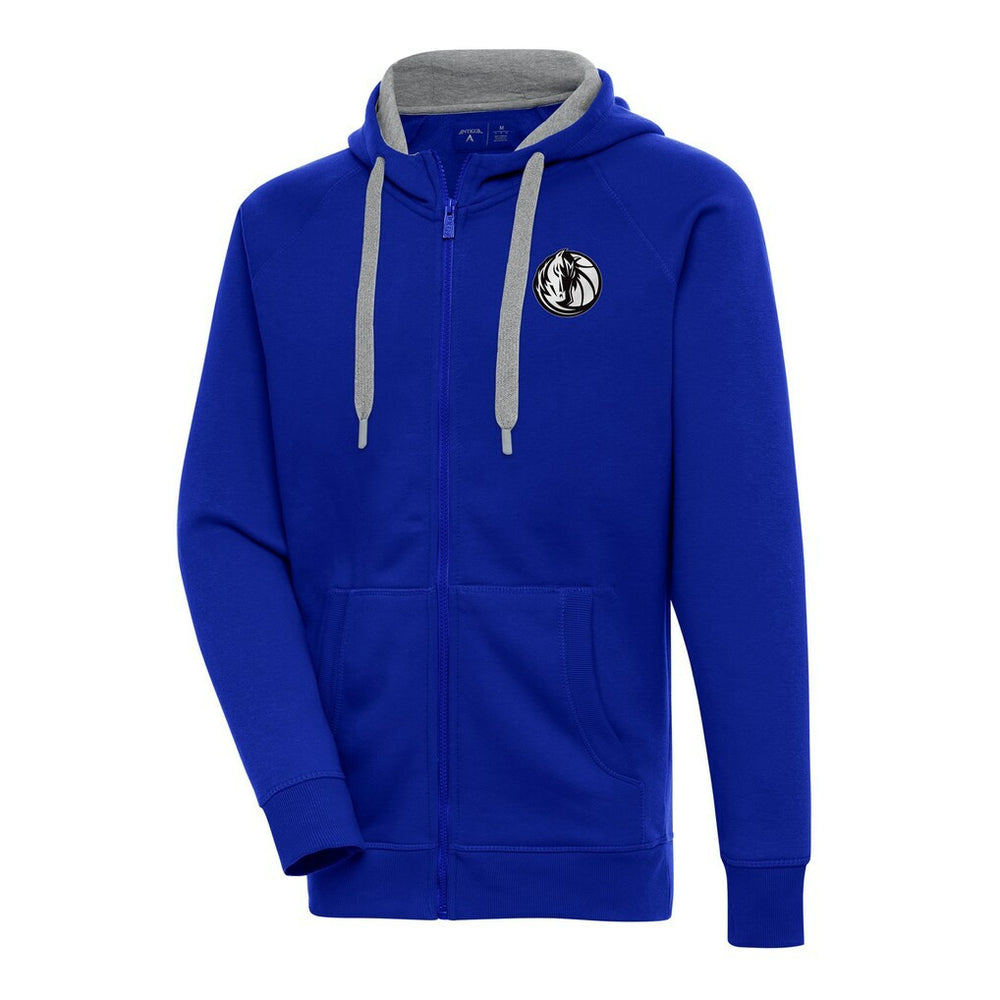 NBA - Dallas Mavericks Antigua Metallic Logo Victory Raglan Full-Zip Hoodie - Blue
