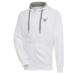 NBA - Chicago Bulls Antigua Metallic Logo Victory Raglan Full-Zip Hoodie - White