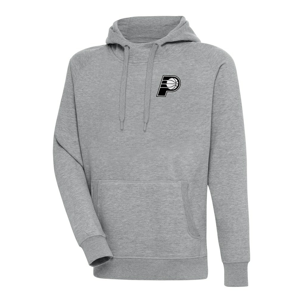 NBA - Indiana Pacers Antigua Metallic Logo Victory Raglan Pullover Hoodie - Heather Gray