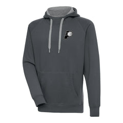 NBA - Indiana Pacers Antigua Metallic Logo Victory Raglan Pullover Hoodie - Charcoal