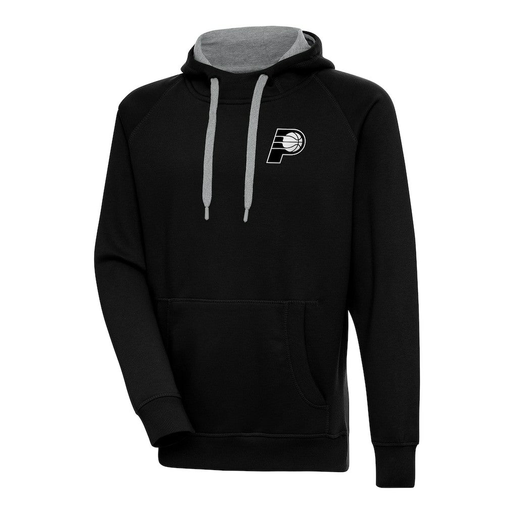 NBA - Indiana Pacers Antigua Metallic Logo Victory Raglan Pullover Hoodie - Black