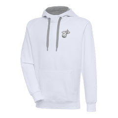 NBA - Miami Heat Antigua Metallic Logo Victory Raglan Pullover Hoodie - White