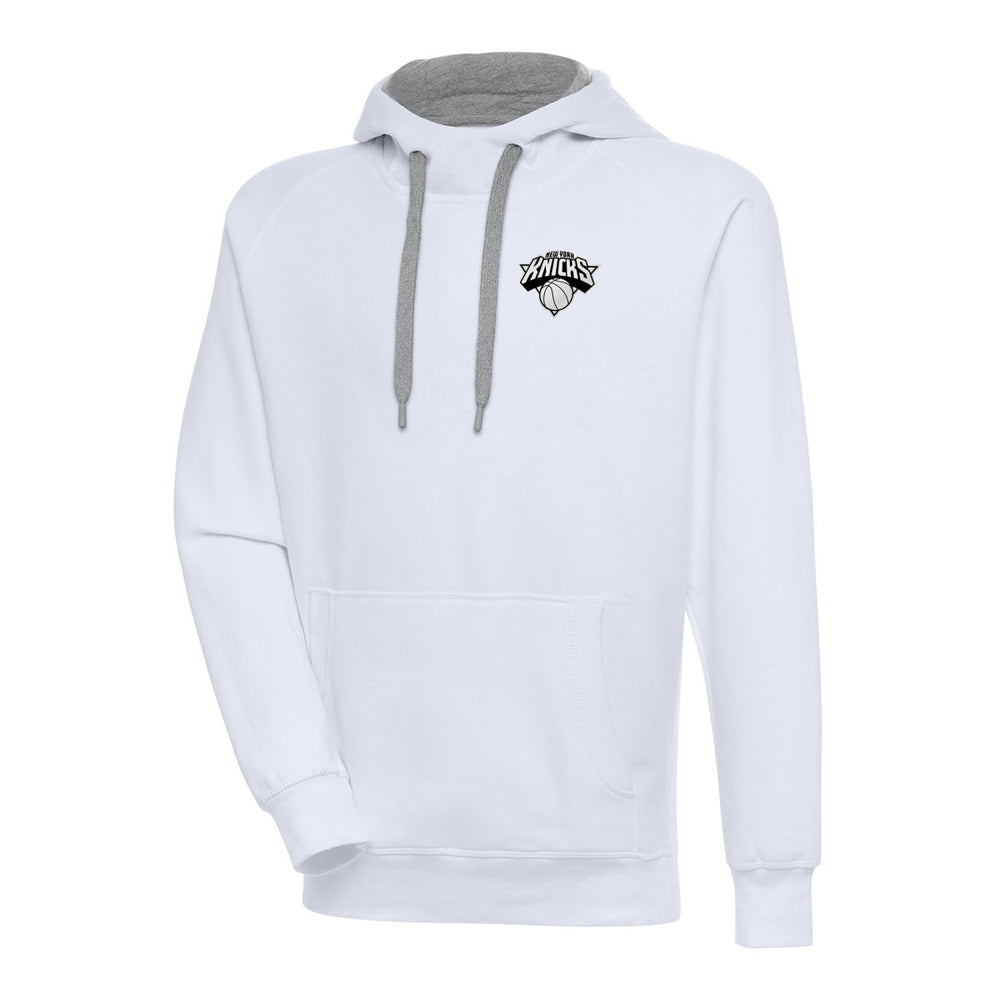 NBA - New York Knicks Antigua Metallic Logo Victory Raglan Pullover Hoodie - White