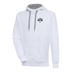 NBA - New York Knicks Antigua Metallic Logo Victory Raglan Pullover Hoodie - White