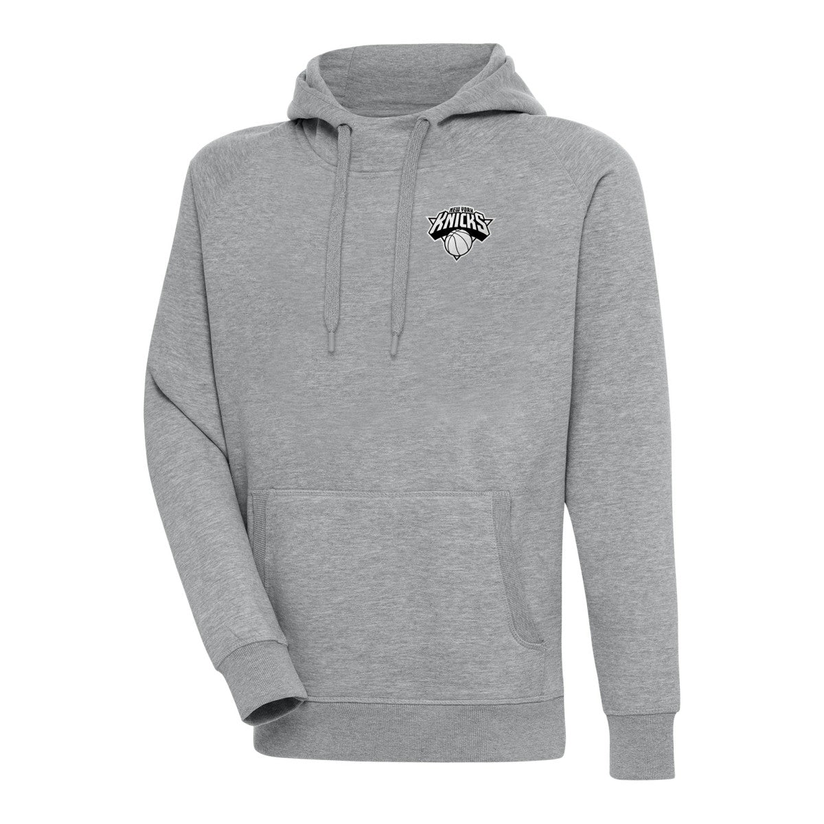 NBA - New York Knicks Antigua Metallic Logo Victory Raglan Pullover Hoodie - Heather Gray