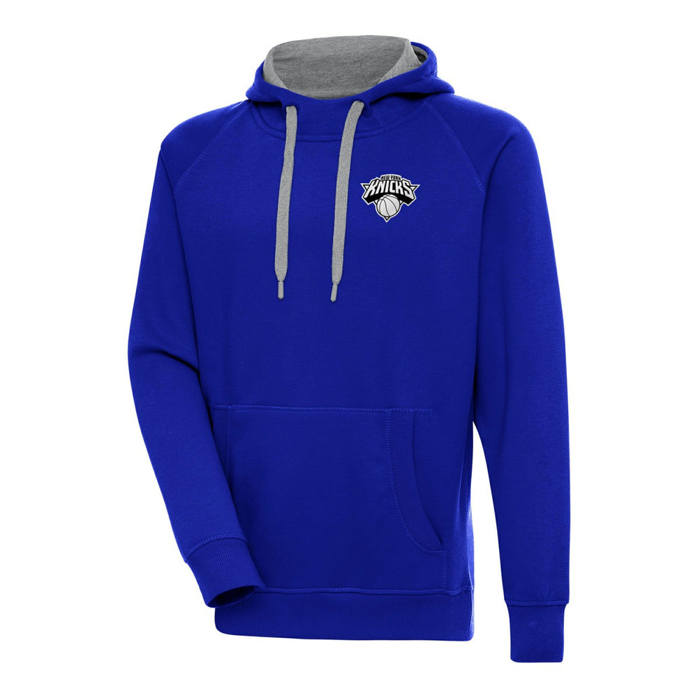 NBA - New York Knicks Antigua Metallic Logo Victory Raglan Pullover Hoodie - Blue