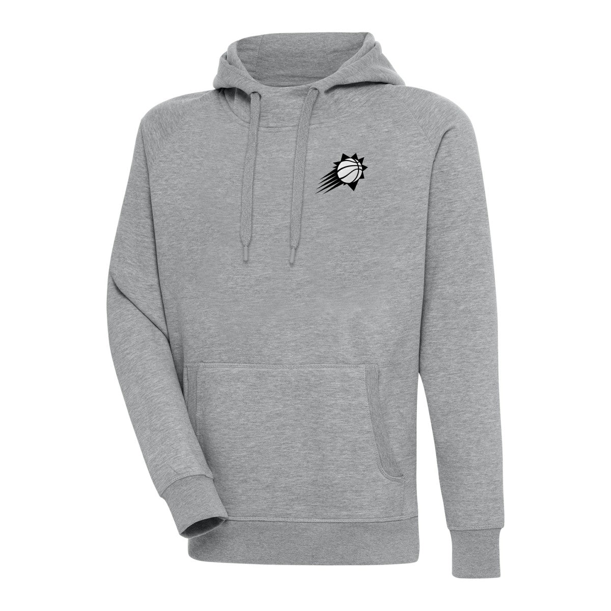NBA - Phoenix Suns Antigua Metallic Logo Victory Raglan Pullover Hoodie - Heather Gray