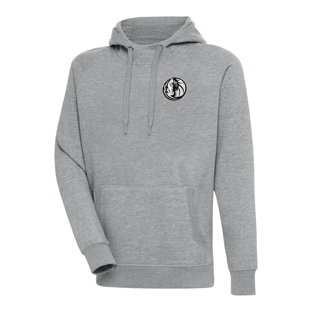 NBA - Dallas Mavericks Antigua Metallic Logo Victory Raglan Pullover Hoodie - Heather Gray