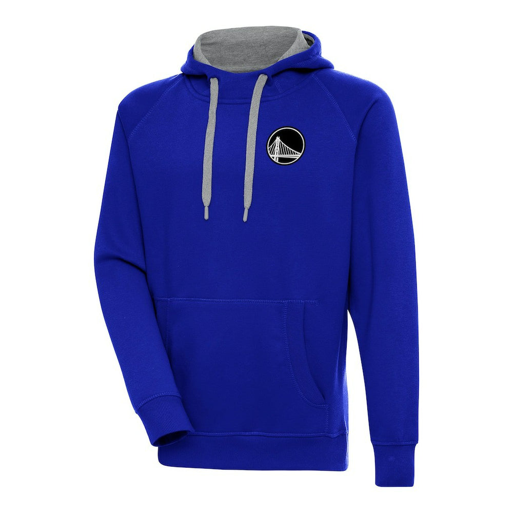 NBA - Golden State Warriors Antigua Metallic Logo Victory Raglan Pullover Hoodie - Royal