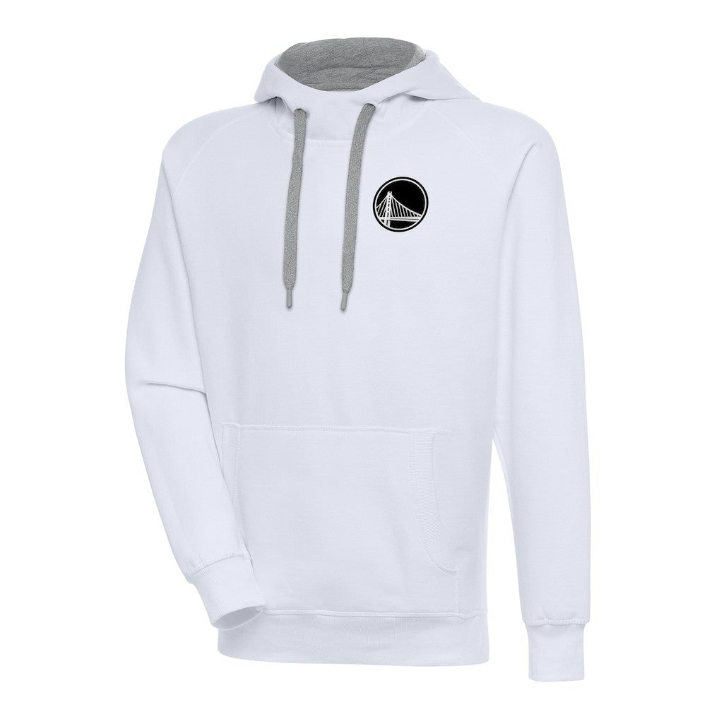 NBA - Golden State Warriors Antigua Metallic Logo Victory Raglan Pullover Hoodie - White