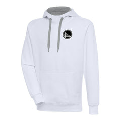 NBA - Golden State Warriors Antigua Metallic Logo Victory Raglan Pullover Hoodie - White