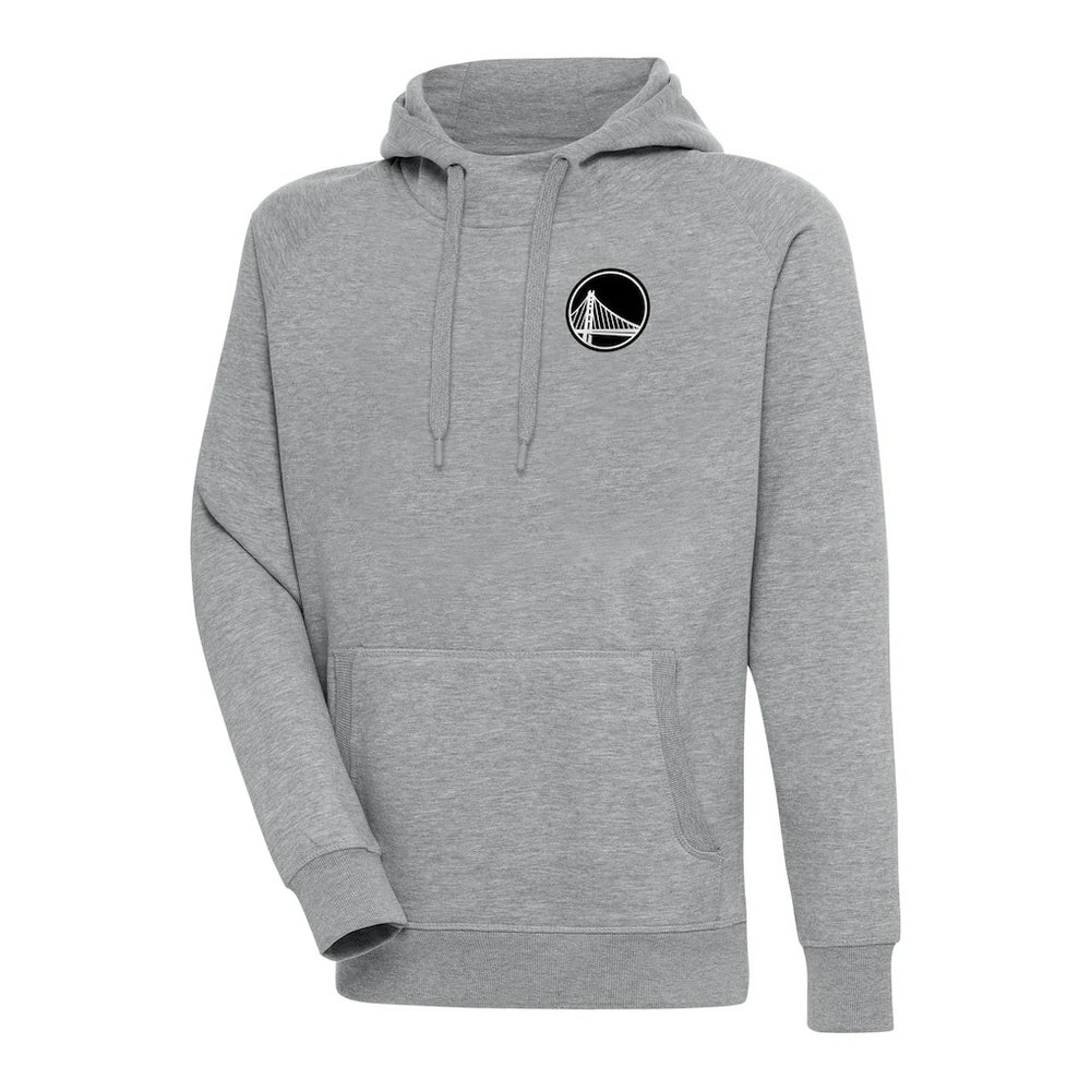 NBA - Golden State Warriors Antigua Metallic Logo Victory Raglan Pullover Hoodie - Heather Gray