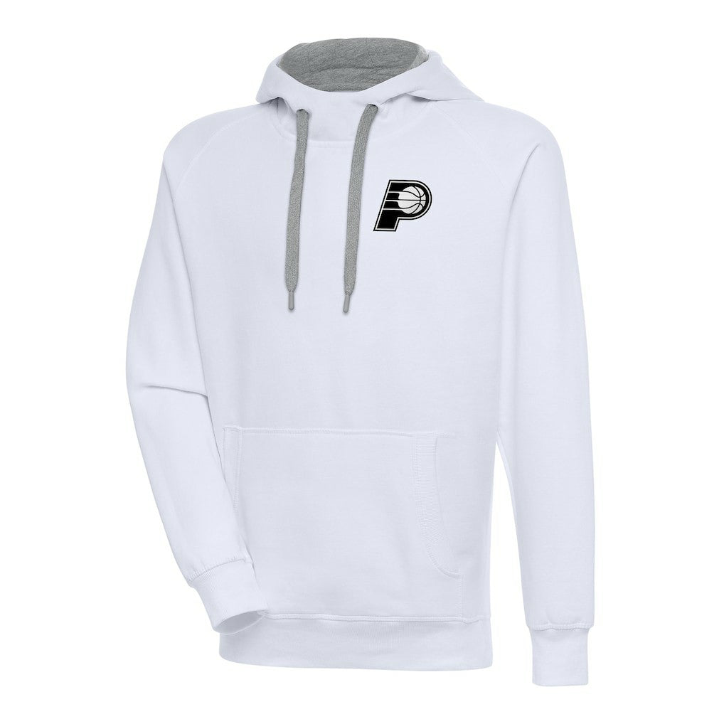NBA - Indiana Pacers Antigua Metallic Logo Victory Raglan Pullover Hoodie - White