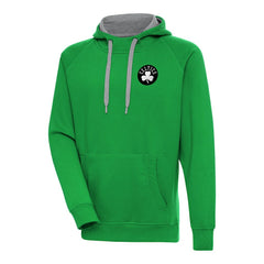 NBA - Boston Celtics Antigua Metallic Logo Victory Raglan Pullover Hoodie - Kelly Green