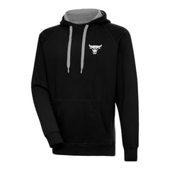 NBA - Chicago Bulls Antigua Metallic Logo Victory Raglan Pullover Hoodie - Black