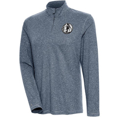 NBA - Dallas Mavericks Antigua Women's Brushed Metallic Comfort Quarter-Zip Pullover Top - Heather Navy
